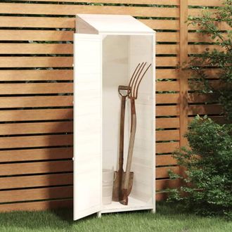 Berkfield Home Garden Shed White 55x52x174.5 cm Solid Wood Fir