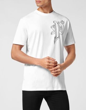 Philipp Plein T-Shirt Round Neck Ss Wire Frame Men in White at Nordstrom, Size Xxx-Large