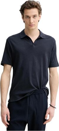 Marc O'Polo Tops, Heren, Blauw, M, Linnen, Riva Linnen Blend Polo