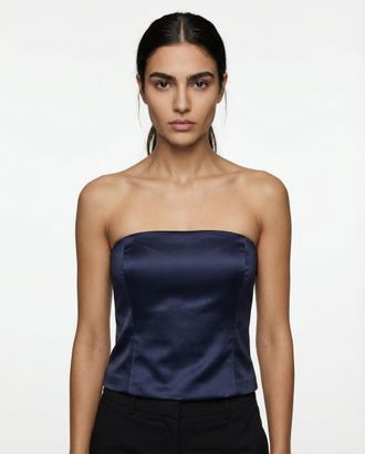 Brunello Cucinelli Blue Acetate Womens Bodysuit