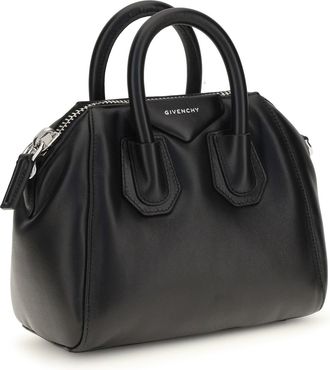Givenchy Womens Antigona Bomber Mini Handbag Black Lamb Ovis Aries Handbags Hand Bags