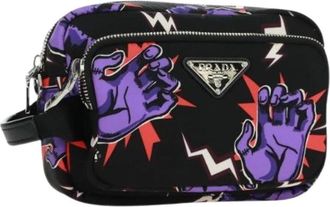Prada Pre-owned Clutches, female, Purple, Size: ONE SIZE Pre-owned Vintage Nylon Clutch Bag