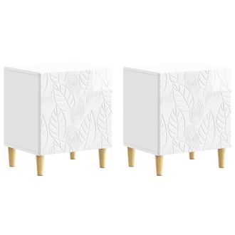 vidaXL Mesita De Noche 2 Pcs Blanco Brillante 43 X 34,5 X 50 Cm Vidaxl