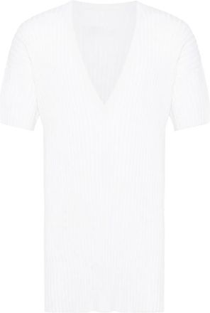 Maison Margiela T-shirt a coste - Bianco