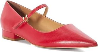 Dune London Hastas Mary Jane WomenRed Leather Pointed Toe Flat Shoes ZOGG3099