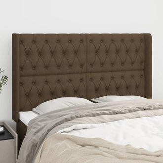 vidaXL Cabecero Con Orejas De Tela Marr&oacute;n Oscuro 163x16x118/128 Cm Vidaxl