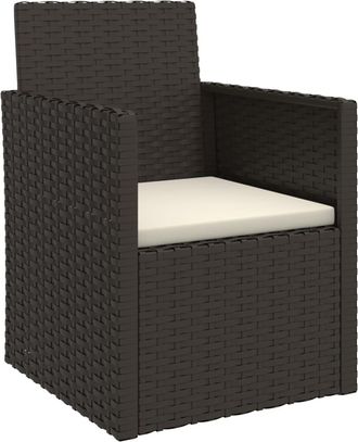 vidaXL Silla De Jard&iacute;n Con Coj&iacute;n Rat&aacute;n Sint&eacute;tico Negro Vidaxl