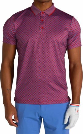Redvanly Abbott Polo In Crimson/blue
