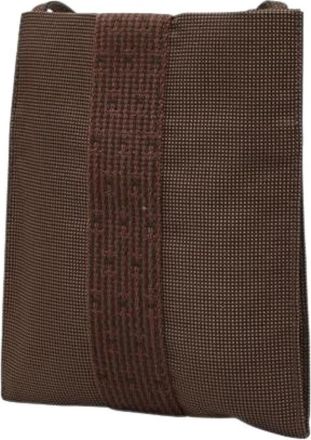 Herm&egrave;s Pre-owned Herline Canvas Shoulder Bag - Dames - Vintage Schoudertas - Bruin - ONE Size - Vintage