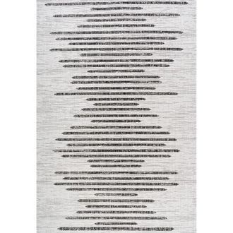 Jonathan Y Designs Zolak Berber Stripe Geometric Indoor/Outdoor Area Rug in Ivory/black at Nordstrom, Size 4Ft 0In X 6Ft 0In