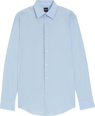 HUGO BOSS Sky Blue Solid Shirts