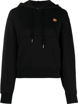 Kenzo Tiger Crest Logo Boxy Hoodie - Dames - Hoodies - Zwart - M - Katoen - Hoodies & sweatvesten