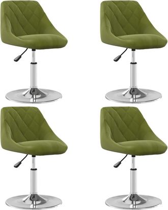 vidaXL Sillas De Comedor Giratorias 4 Unidades Terciopelo Verde Claro Vidaxl