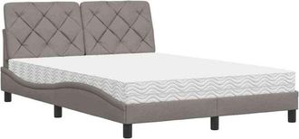 vidaXL Vidaxl - Cama Con Colch&oacute;n Tela Gris Taupe 140x190 Cm