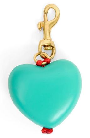 Clare Vivier Grande Heart Key Fob in Turquoise at Nordstrom