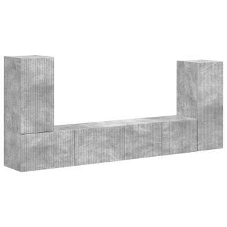 vidaXL Conjunto De Mueble De Tv 4 Pcs Gris Concreto Vidaxl