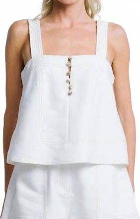 Ciebon Womens Jaclyn Topstitched Tank Top In White