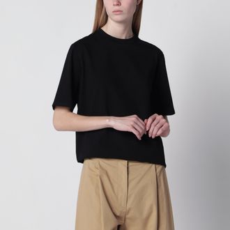 The Row Black cotton short-sleeve crewneck T-shirt