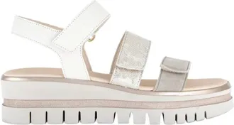 Gabor Schoenen, Dames, Wit, 39 1/2 EU, Leer, 84.620.69 Plateau Sandaal