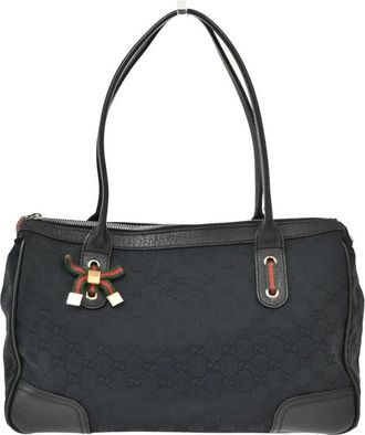 Gucci Pre-owned Tote Bags, female, Black, Size: ONE SIZE Pre-owned Vintage GG Monogram Canvas Tote Bag