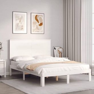 Berkfield Home Bed Frame without Mattress White Small Double Solid Wood Pine
