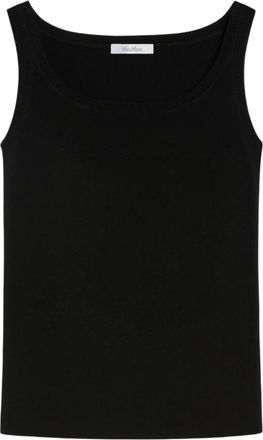 Max Mara Zwarte Mouwloze Geribbelde Top - Dames - Tops zonder mouwen - Zwart - XS - Tops