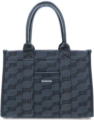 Balenciaga Black Canvas Leather Tote Bag (Pre-Owned)