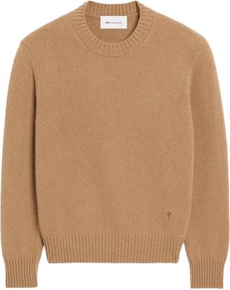 Ami Crew-neck Cashmere Sweater With Ami De Coeur