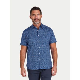 Raging Bull Short Sleeve Flower Bud Shirt in Navy at Nordstrom, Size X-Large