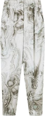 Giorgio Armani pleat-detail tie-dye trousers - Neutrals