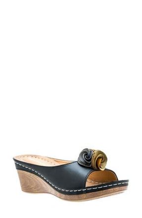 Good Choice Shoes Sydney Floral Platform Wedge Sandal in Black at Nordstrom Rack, Size 8