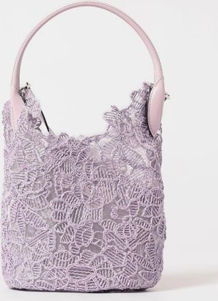 Ermanno Scervino Borsa Ermanno Scervino in nylon a rete e rafia ricamata con motivo floreale