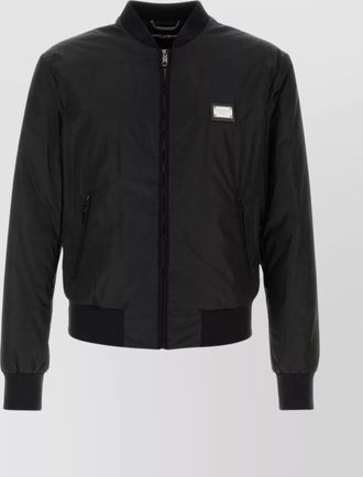 Dolce & Gabbana nylon logo plaque bomber jacket
