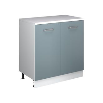 Vicco Armario De Cocina Para Techo Inclinado R-line, Gris Azulado, 80 Cm Sin Inclinaci&oacute;n Con 2 Puertas, Vicco