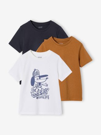 Vertbaudet Lot 3 T-shirt manches courtes caramel
