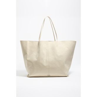 Bimba & Lola Leather Maxi Shopper Bag SS26 in Ivory at Nordstrom