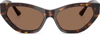 Jimmy Choo Eyewear logo-print sunglasses - women - Acetate - 55 - Brown