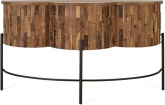Giner&Colomer Consola de madera de teca 165 cm estilo r&uacute;stico chic contempor&aacute;neo