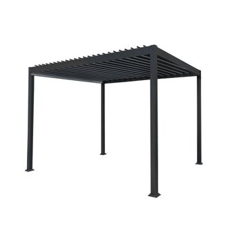 MonsterShop Anthracite Aluminium Pergola 3m x 3m in Grey