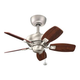 Netlighting Canfield 76cm Pull Chain Ceiling Fan Brushed Nickel in Grey