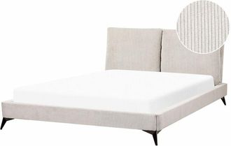 Beliani Beliani - Letto imbottito moderno in velluto a coste beige 160 x 200 cm Melle