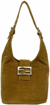 Fendi Pre-owned Shoulder Bags, female, Brown, Size: ONE SIZE Pre-owned Vintage Suede Handbag