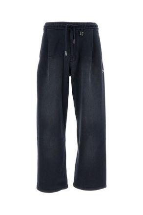 Wooyoungmi Wide-Leg Cotton Drawstring Trousers with Vintage Wash