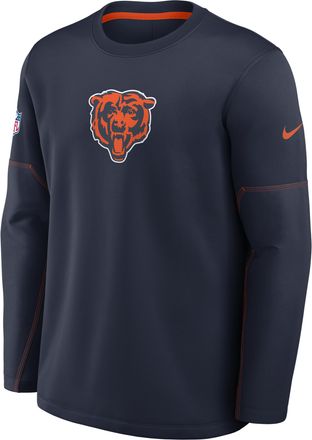 Nike Chicago Bears Sideline Coaches Nike Mens Therma-FIT NFL Long-Sleeve T-Shirt in Blue | 03BR051Y7Q-MXW