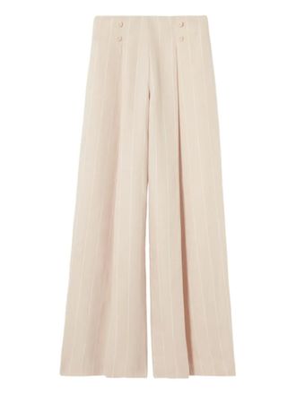 Claudie Pierlot button-detail striped trousers - Neutrals