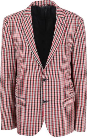 Massimo Rebecchi checked two-buttoned blazer - men - Wool/Polyester/Cotton - 50 - Red