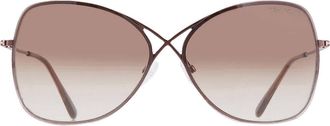 Tom Ford Brown Butterfly Ladies Sunglasses FT0250 48F 63