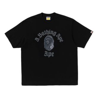 A Bathing Ape Gothic College Relaxed Fit Tee Black 1K80-110-349-BLACK