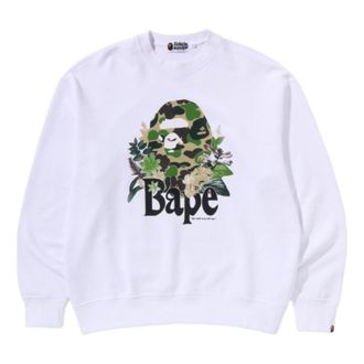 A Bathing Ape Floral Ape Head Crewneck White 1K30-113-310-WHITE