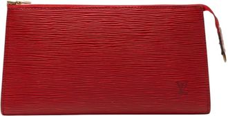 Louis Vuitton Castilian Red Leather Pochette Pouch (Pre-Owned)